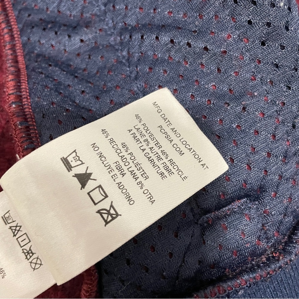 Patagonia Woolyester Fleece Jacket Full Zip Oxide Red Blue Womens Large L - Picture 8 of 16